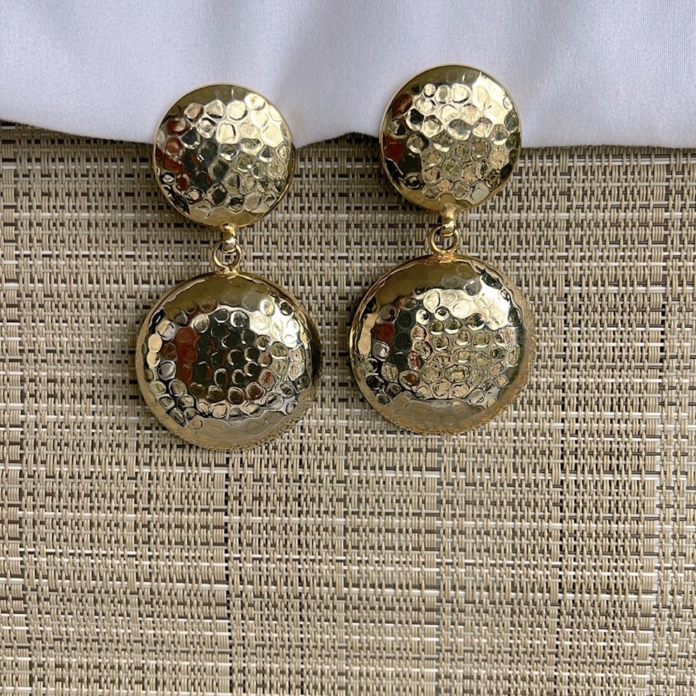 Gold Clip Earrings